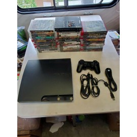 Sony Playstation 3 PS3 120GB Slim CECH-2001A Console Lot 44 Games System Bundle