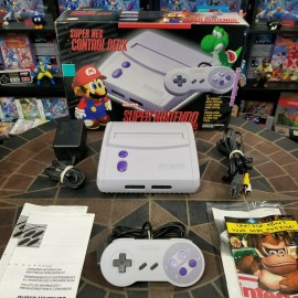 Super Nintendo SNES Jr Console, Controller, Cords, Manual, Inserts & Nice OG Box
