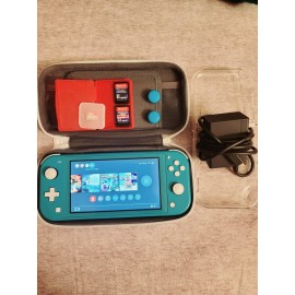Nintendo Switch Lite Turqoise Bundle 3 Games, Case Travel bag and more
