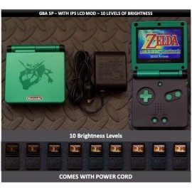 Nintendo Game Boy Advance GBA SP IPS MOD System 10 Level Brightness - Rayquaza +
