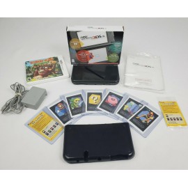 Nintendo 3DS XL Black Complete with Donkey Kong Country Returns 3D AR Cards