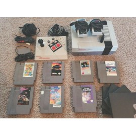 Nintendo NES Video Game Console Big Bundle 19 Games 2 Controllers Joystick Works
