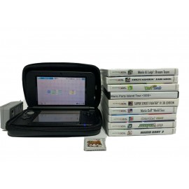 Nintendo 3DS XL Handheld Game System Bundle Case 10 Games Black SPR-001