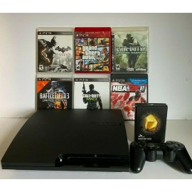 Sony PlayStation 3 500GB SSD Console PS3 Slim Game Bundle Lot Controller 6 Games
