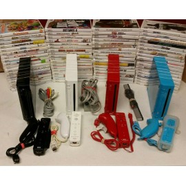 Nintendo Wii Console White, Red, Black - Free Games - Authentic Controllers