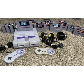 Super Nintendo SNES System Console with 16 Games Tested and Cleaned