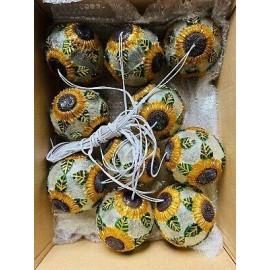 Christmas Fiver Balls Sunflower String Lights 10pcs Set w/ Bulb US Seller 