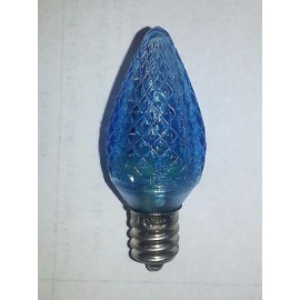 Whole Case (500 Pcs) BLUE C7 LED Faceted Christmas Bulb/Light, E12 Base UL/120V