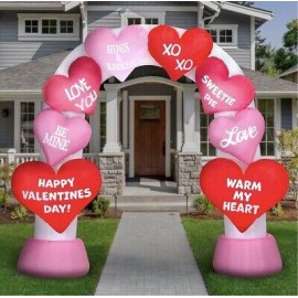 Gemmy 9 Ft Valentine’s Day Candy Hearts Archway Air Blown Inflatable Yard Decor