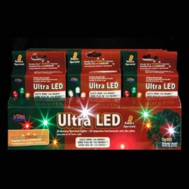 24 LED Battery Operated Micro Christmas Light Sets - Multi-colored & White Bulbs