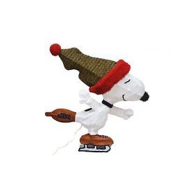 32INCH Peanuts 3D Lighted LED Holiday Christmas Yard DÉCOR Skating Snoopy