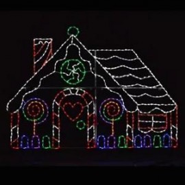Christmas Outdoor Decorations LED Gingerbread House Wireframes Yard Art