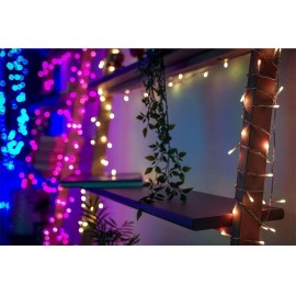 Twinkly Icicle Clear Wire Christmas Lights, Multicolor, 16.4ft (Pack of 2)
