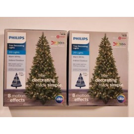 Philips 210ct 8 Function Christmas LED Tree Decorating String Lights Warm White