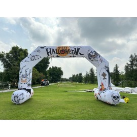 Sewinfla 20ft Halloween White Inflatable Decoration Arch with 250W Blower