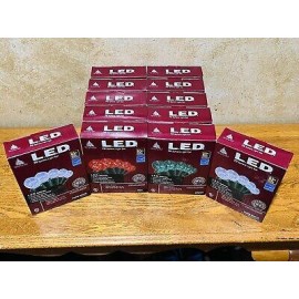 10 BOXES OF ENCHANTED FOREST LED 70 SPHERE LIGHTS SET GREEN, RED, WHITE- ALL NEW