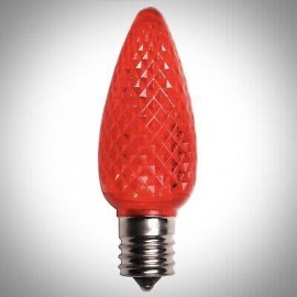 Red C9 Faceted LED Light Bulbs — 100 COUNT— VOLUME PRICING AVAILABLE