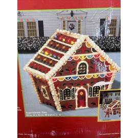 2001 YULESCAPES VINTAGE BLOW FOAM GINGERBREAD HOUSE LIGHTED INDOOR/OUTDOOR LARGE