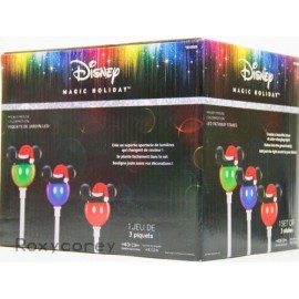 Christmas Disney Magic Holiday 3 Mickey Mouse ColorMotion LED Pathway Stakes