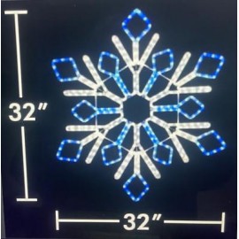 Electric Art LED Snowflake 32 Inch Cool White/Blue Rope Light, NEW, TESTED