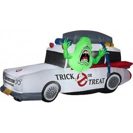 HALLOWEEN 7 FT GEMMY Ghostbuster's Ecto-1 Mobile w/ SLIMER  Inflatable airblown