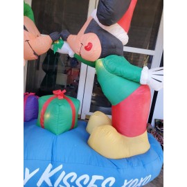 Christmas Disney 5.4 ft Mickey & Minnie Holiday Kisses Airblown Inflatable Decor
