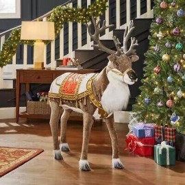 NEW Home Accents Holiday 4.5 Ft. Animated Reindeer Christmas Animatronic Decor