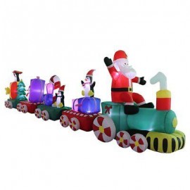 Christmas SANTA SNOWMAN PENGUIN GIFTS TRAIN HUGE 20 FT  Airblown Inflatable