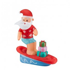 6 Ft Surfing Santa LED Christmas Airblown Inflatable Boat Florida Hawaiian Beach