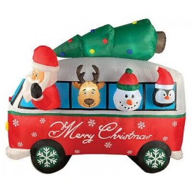 CHRISTMAS 7 FT CLASSIC VAN VOLKSWAGEN LOOK SANTA TREE  Airblown Inflatable CAR