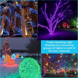 4 Channel Light Controller for Holiday Lights, Christmas Lights, Outdoor Decorat