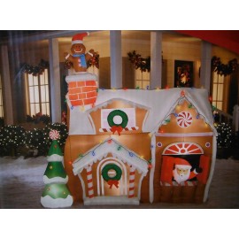 Gemmy 8’ Rare Animated Gingerbread House Lighted Christmas Inflatable HTF Item