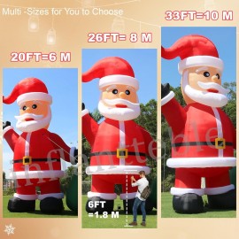 Giant 20/26/33ft Premium Christmas Inflatable Santa Claus For Outdoor Lawn Yard