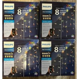 4 boxes Philips 150 mini icicle lights LED App controlled 8 colors motion white