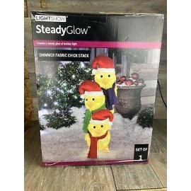 Shimmer Fabric Chick Stack Christmas Gemmy Light show Steady Glow Outdoor