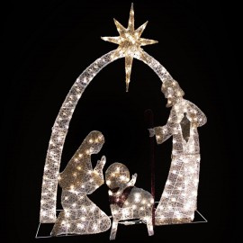 Northlight 6.75' LED Lighted Holy Family Nativity Scene Outdoor Christmas