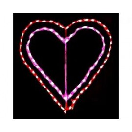 Valentine's Day Double Heart LED Animated Outdoor Decoration Wireframe