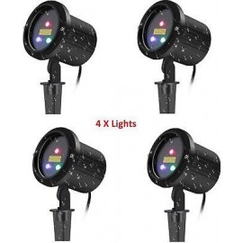 4X  pieces Lase Projector Christmas Lights for Home Garden RED BLUE & GREEN