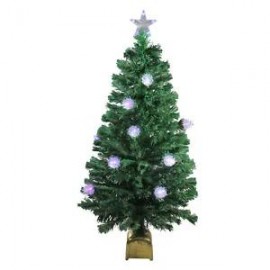 Northlight 4' Fiber Optic Pine Cone Artificial Christmas Tree - LED Multi Lights