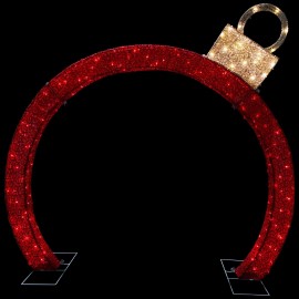 Northlight 4.25' Red LED Lighted Ornament Arch Outdoor Christmas Decoration -