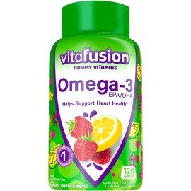 Vitafusion Omega-3 Gummy Vitamins, Berry Lemonade Flavored, Heart Health Vitamins