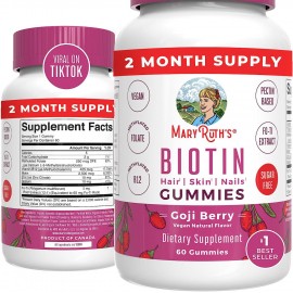 MaryRuth Organics Biotin | Sugar Free | 2 Month Supply | Biotin Vitamins for Hair Skin & Nails