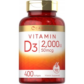 Carlyle Vitamin D3 2000 IU Softgels | 400 Count | Non-GMO, Gluten Free Formula