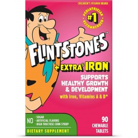 Flintstones Chewable Kids Multivitamin with Vitamin C, D, B12 & Iron for Toddlers, 90 Count