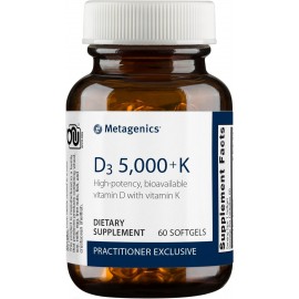 Metagenics D3 5,000 + K - for Immune Support, Bone Health & Heart Health - Vitamin D with MK-7