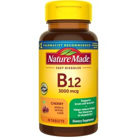 Nature Made Vitamin B12 3000 Mcg, Easy To Take Sublingual B12 For Energy Metabolism Support