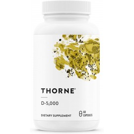 Thorne Vitamin D-5000 - Vitamin D3 Supplement - Dairy-Free, Soy-Free - 60 Capsules