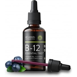 Mt. Angel Vitamins - B12 Essential Trio - Vegan Sublingual Drops with High-Potency Methyl B12, B6 & Folate