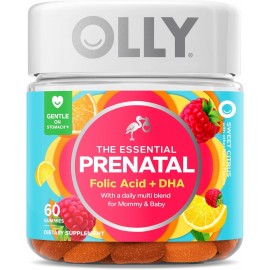 Olly The Essential Prenatal Gummy Multivitamin, 30 Day Supply, Sweet, Folic Acid, Vitamin D