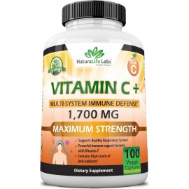 NaturaLife Labs A Higher Standard Vitamin C 1,700 MG with Vitamin D3, Zinc, Elderberry, Ginger Root